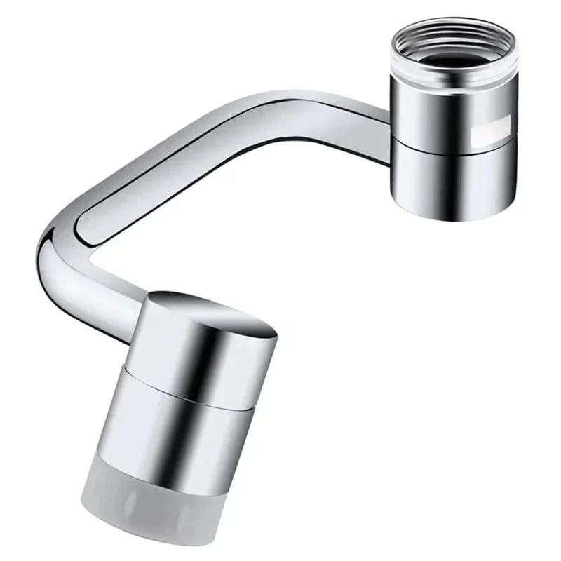 Chrome swivel faucet aerator attachment with dual joint for sink water flow control