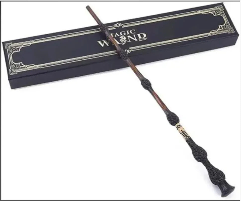 Decorative magic wand with intricate handle and a black gift box labeled 'Magic Wand'