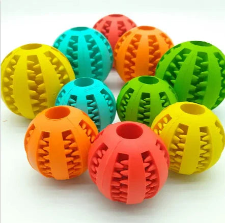 Colorful textured rubber balls with grooves, assorted for pet toys or sensory play