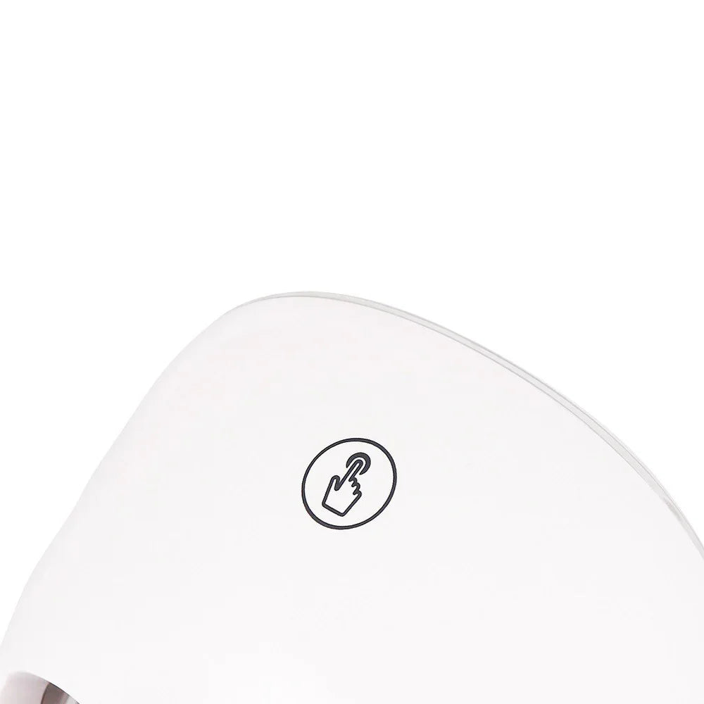 White automatic device top with touch sensor button icon, minimal design